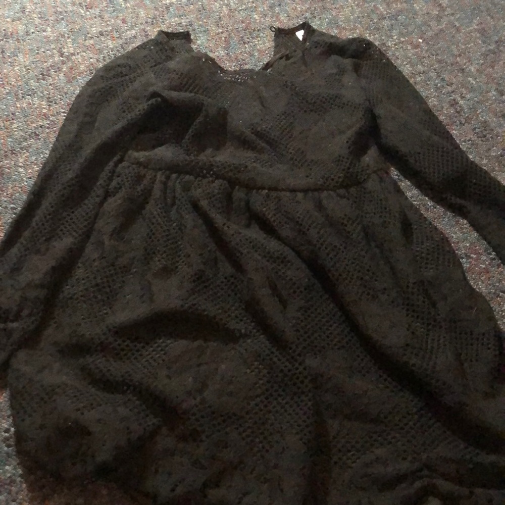 Black netted floral dress